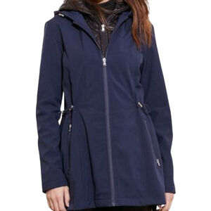 French Connection Women's Soft Shell Long-Sleeves Hoodie Full-Zip Jacket Size 1X